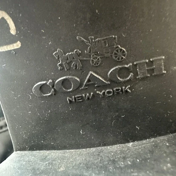 Coach Zena Black Leather Suede Shearling Buckle‎ Ankle Boots Women Size 7B - Picture 7 of 10